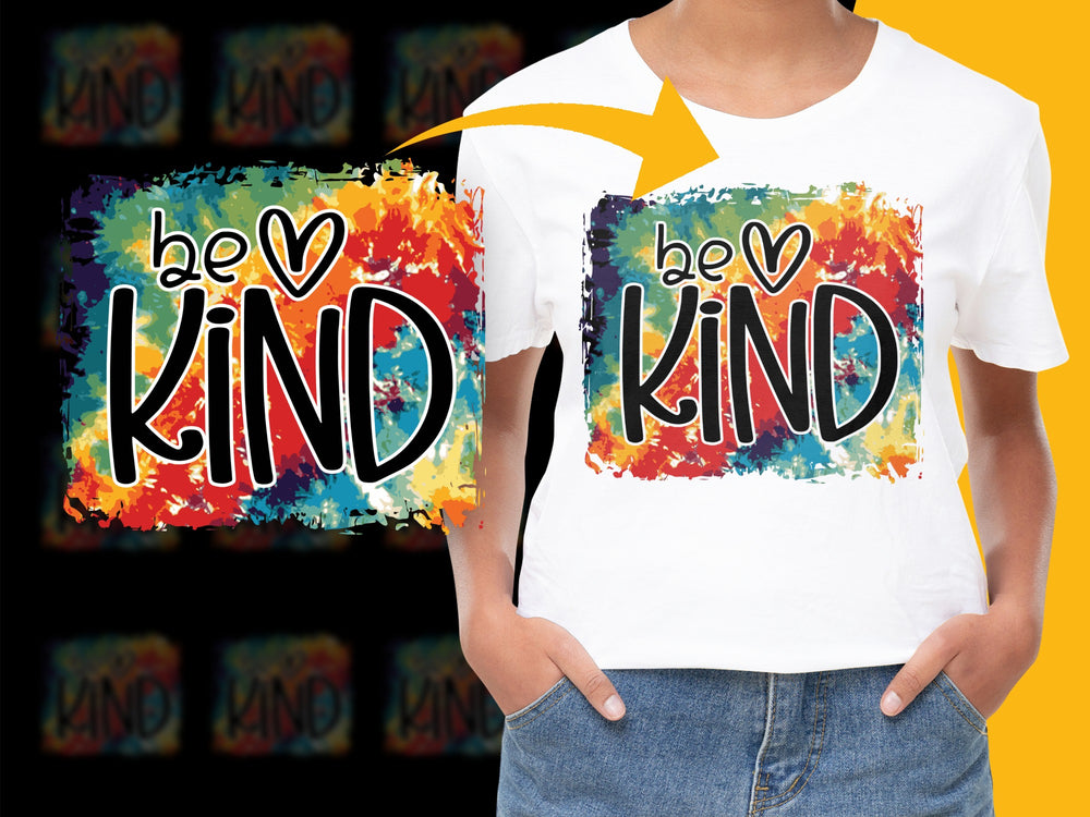 Colorful Be Kind T-Shirt, Inspirational Quote Tee, Unisex Fashion Top, Heart Design, Vibrant Casual Wear