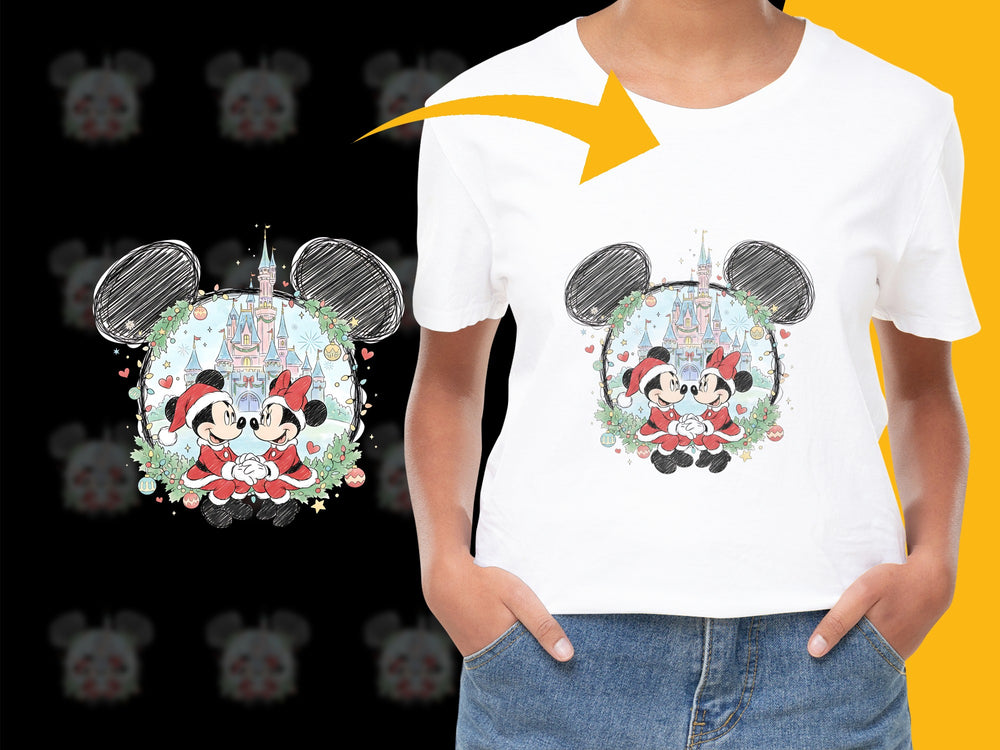 Kids Mickey and Minnie Mouse Graphic T-Shirt, Disney Inspired Cartoon Tee, Casual Cute Top for Children, Holiday Gift Idea
