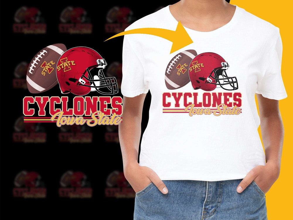 Iowa State Cyclones Football T-Shirt, College Sports Fan Gear, Red Graphic Tee
