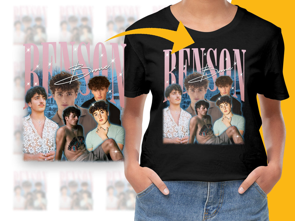 Retro Benson Band Graphic T-Shirt, Vintage 90s Style Pop Music Tee, Unisex Black Cotton Shirt