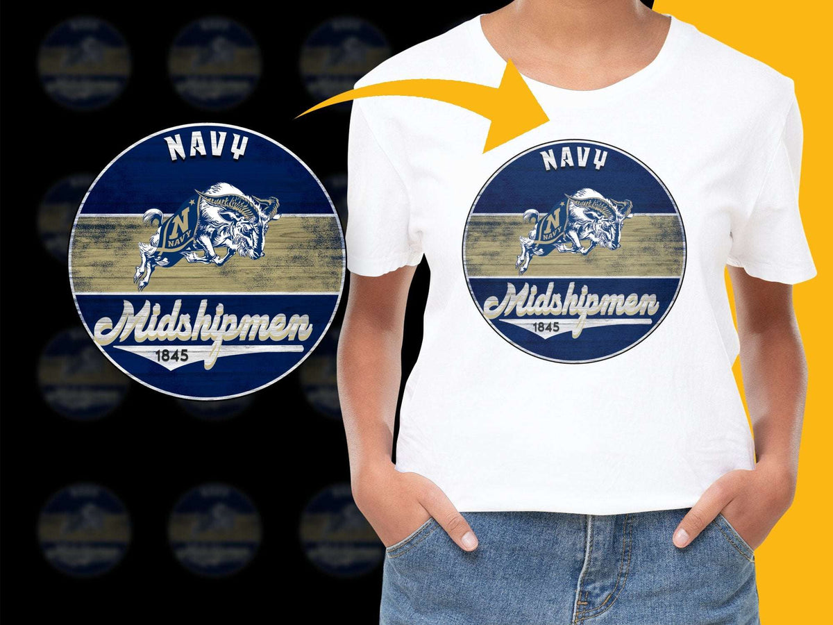 Navy Midshipmen 1845 Logo T-Shirt, Vintage Naval Academy Sports Tee, Patriotic College Apparel