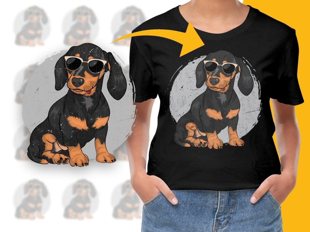Dachshund Wearing Sunglasses Graphic Print PNG File - Teepew