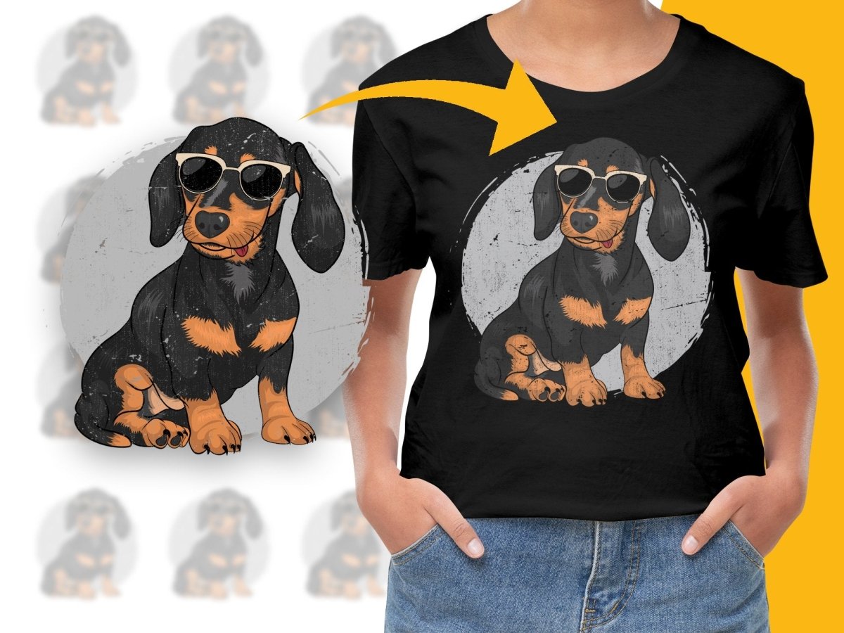 Dachshund Wearing Sunglasses Graphic Print PNG File - Teepew