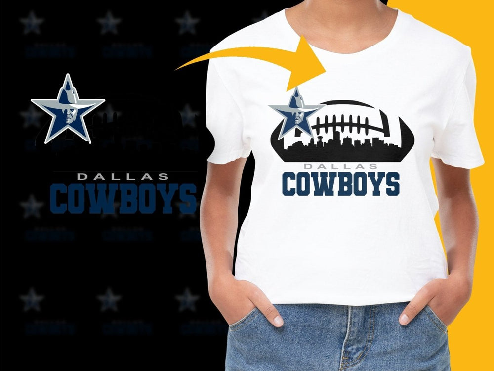 Dallas Cowboys Iconic Skyline Football PNG File - Teepew