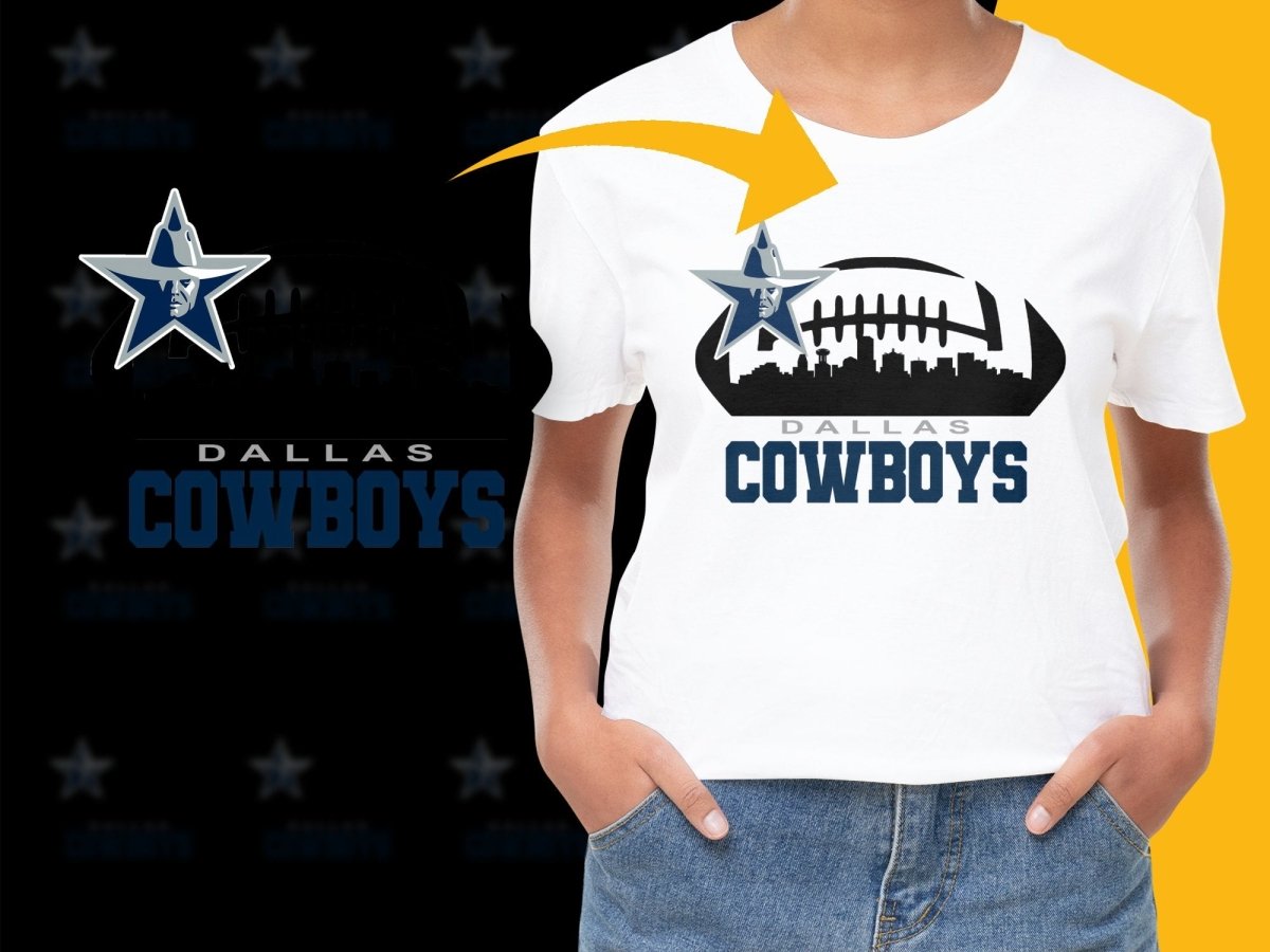 Dallas Cowboys Iconic Skyline Football PNG File - Teepew