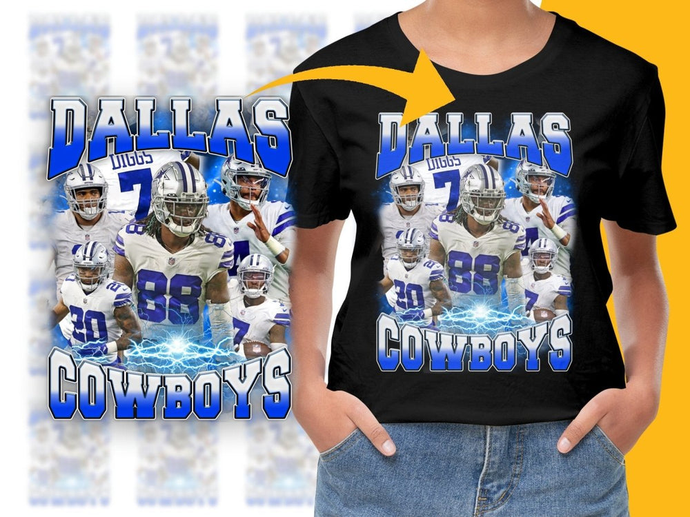 Dallas Cowboys Players Bootleg Electric Blue PNG File - Teepew