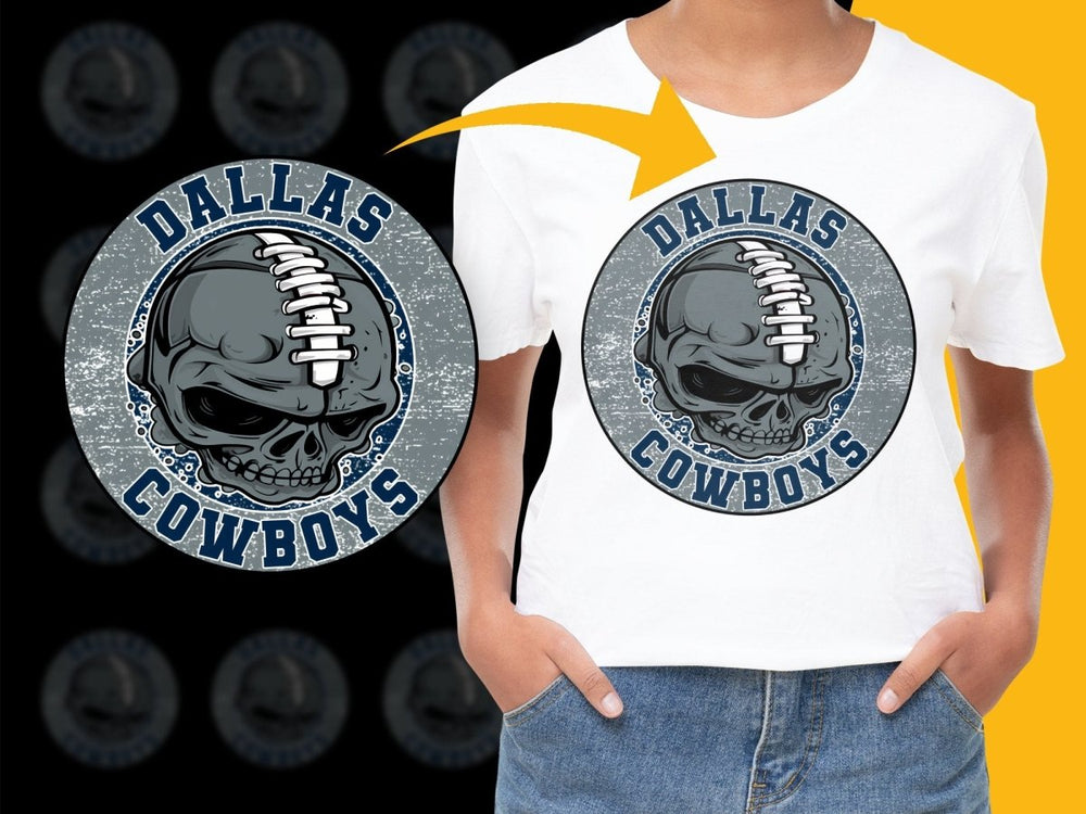 Dallas Cowboys Skull Emblem Graphic Print PNG File - Teepew