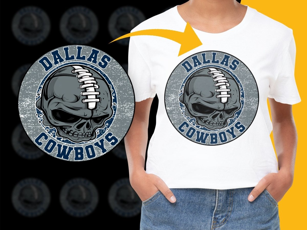 Dallas Cowboys Skull Emblem Graphic Print PNG File - Teepew