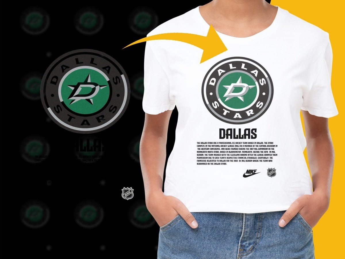 Dallas Stars NHL Logo on Nike Branded PNG File - Teepew