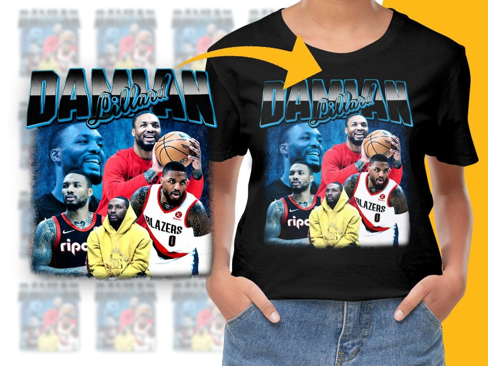 Damian Lillard Basketball Superstar Bootleg PNG File - Teepew
