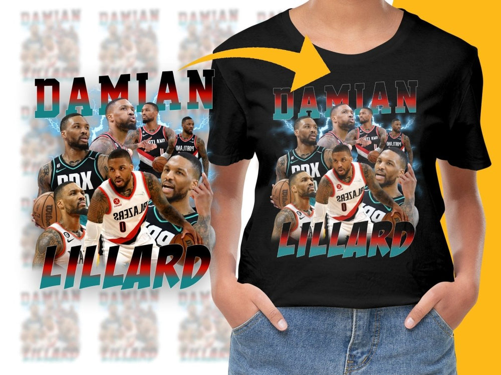 Damian Lillard Basketball Superstar Bootleg PNG File - Teepew