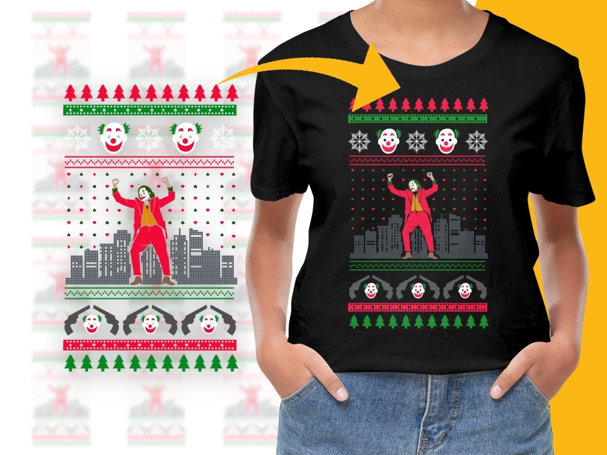Dancing Joker Ugly Christmas PNG File with Festive Design - Teepew