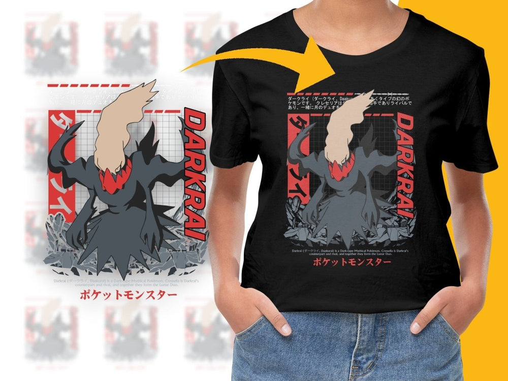 Darkrai Anime Graphic Design Short Sleeve PNG File - Teepew
