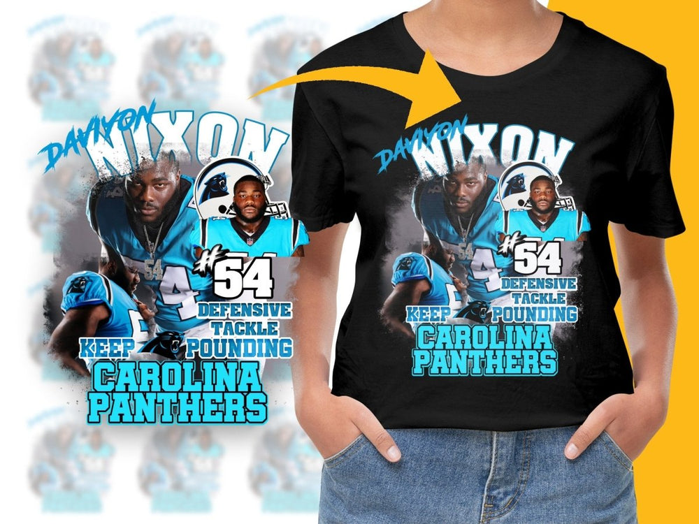 Daviyon Nixon Carolina Panthers Defensive Tackle PNG File - Teepew