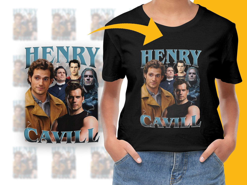 Henry Cavill Fan T-Shirt, Movie Star Graphic Tee, Black Cotton Shirt, Unisex T-Shirt Sizes