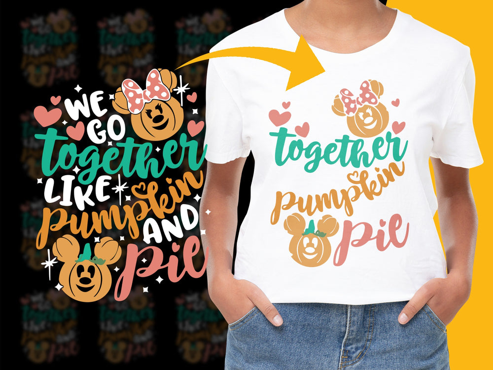 Kids 'We Go Together Like Pumpkin and Pie' T-Shirt, Cute Fall Graphic Tee, Thanksgiving Outfit