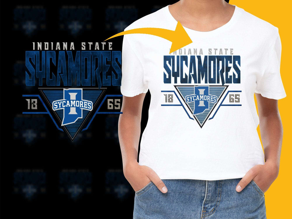 Indiana State Sycamores T-Shirt, College Sports Fan Apparel, White Graphic Tee, Unisex Fashion Shirt