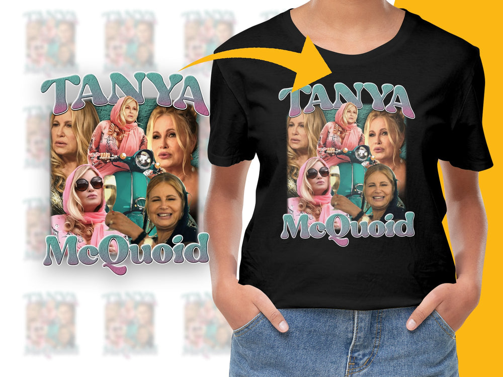 Tanya McQuoid Inspired Graphic T-Shirt, Pop Culture Tee, Trendy Photo Collage, Fashionable Top, Unique Fan Gift