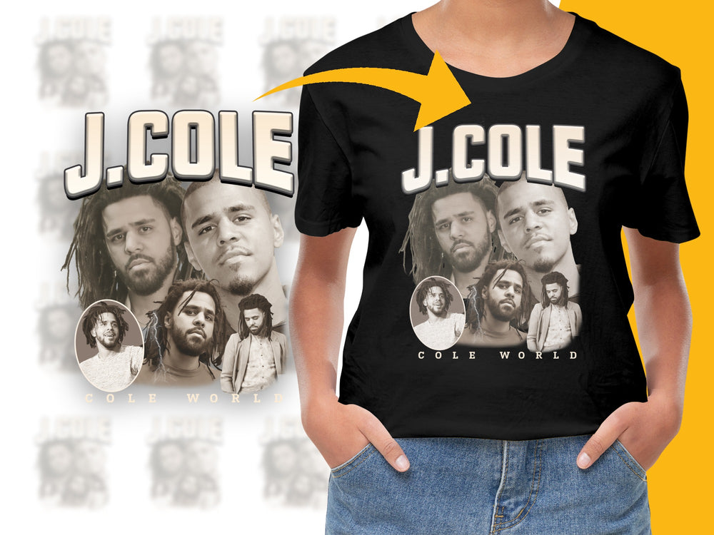 J. Cole Graphic T-Shirt, Hip Hop Merch, Cole World Fan Tee, Black Cotton Shirt, Music Artist Apparel, Trendy Concert Clothing