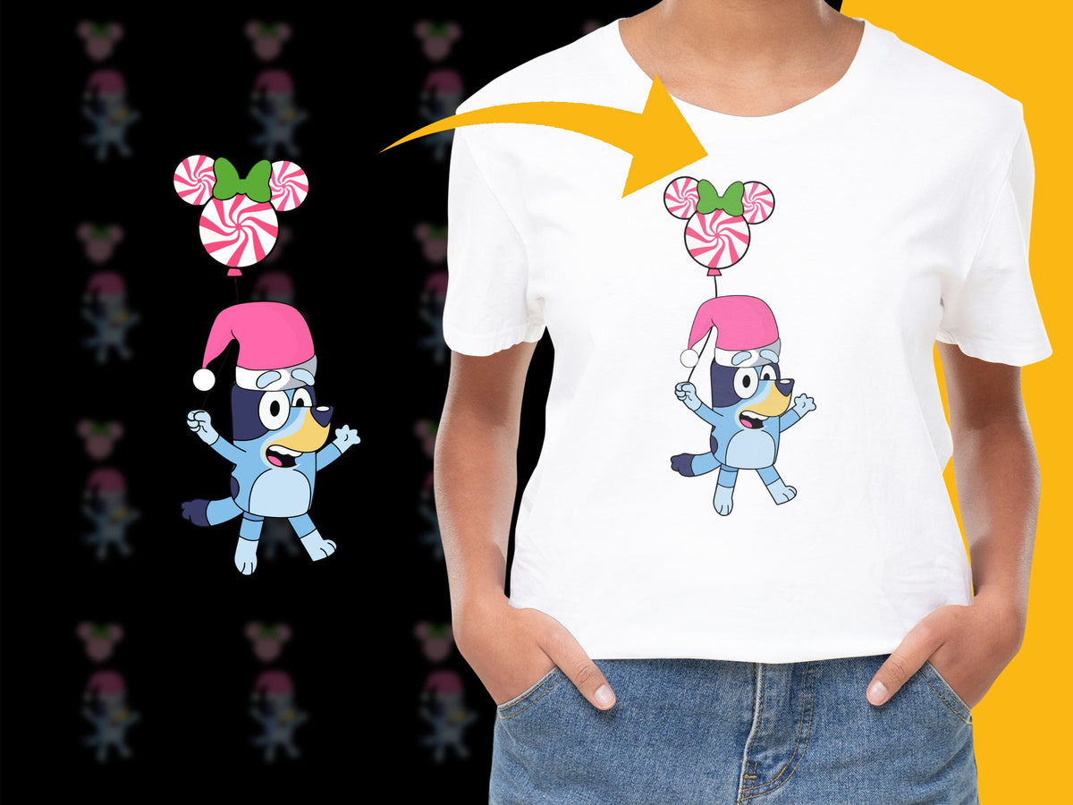 Kids Cartoon Penguin T-Shirt, Cute Peppermint Candy Graphic Tee, Fun Christmas Gift for Children