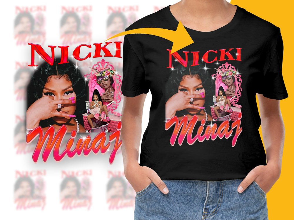 Nicki Minaj Graphic T-Shirt, Pink Vintage Fan Art Tee, Hip Hop Music Artist Shirt, Stylish Pop Culture Apparel