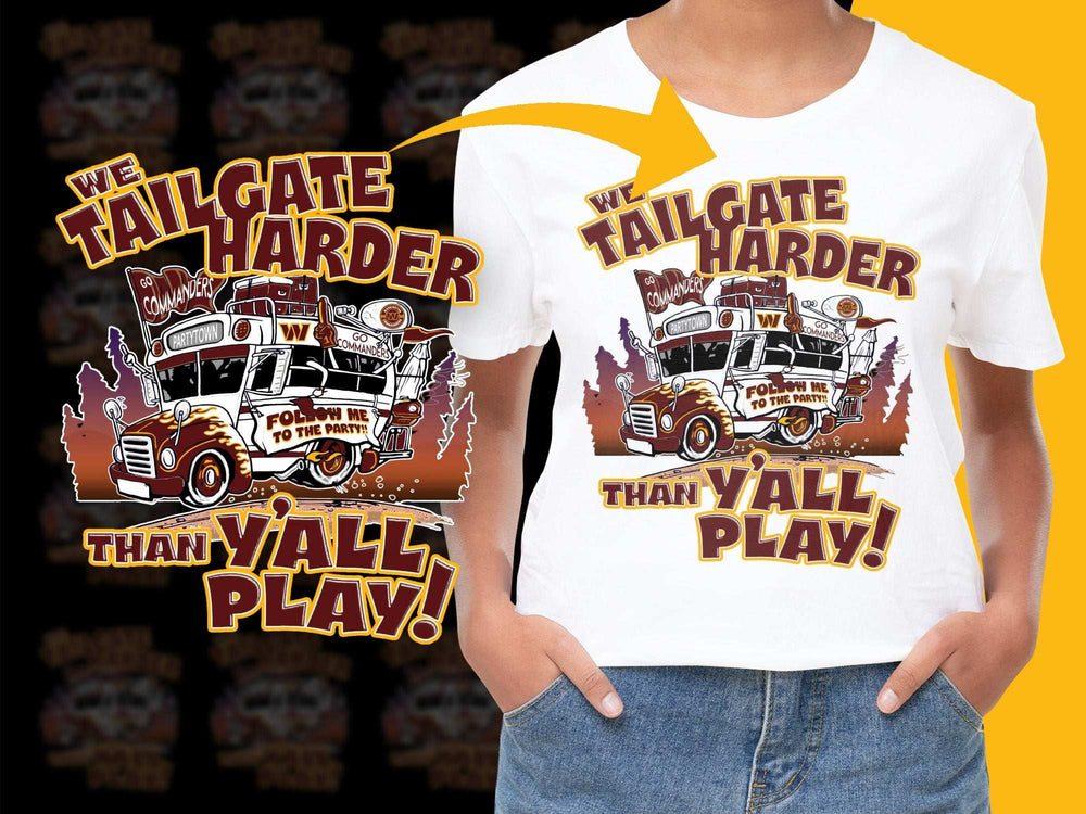 Tailgate Harder Than Y'all Play T-Shirt, Vintage Truck Graphic, Football Fan Tee, Game Day Apparel, Unisex Sports Shirt