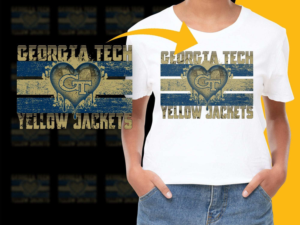 Georgia Tech Yellow Jackets T-Shirt, Vintage Logo Design, College Fan Apparel