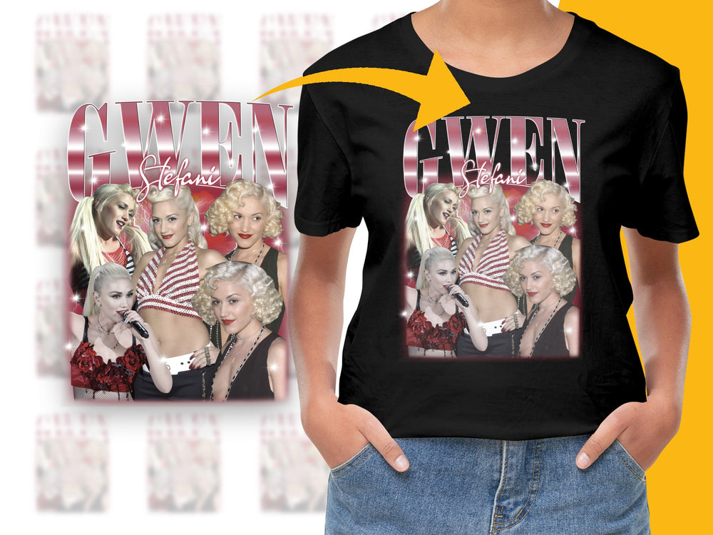 Graphic T-Shirt Featuring Multiple Poses Pop Icon, Stylish Fan Merchandise, Casual Fashion Top