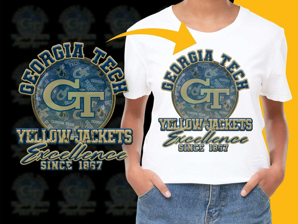 Georgia Tech Yellow Jackets T-Shirt, Excellence Since 1857, Collegiate Apparel, Fan Gear