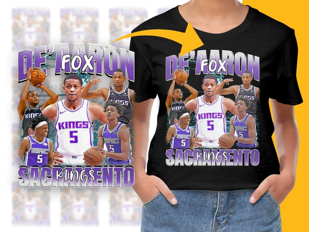 De'Aaron Fox Sacramento Kings Basketball Superstar Bootleg PNG File - Teepew