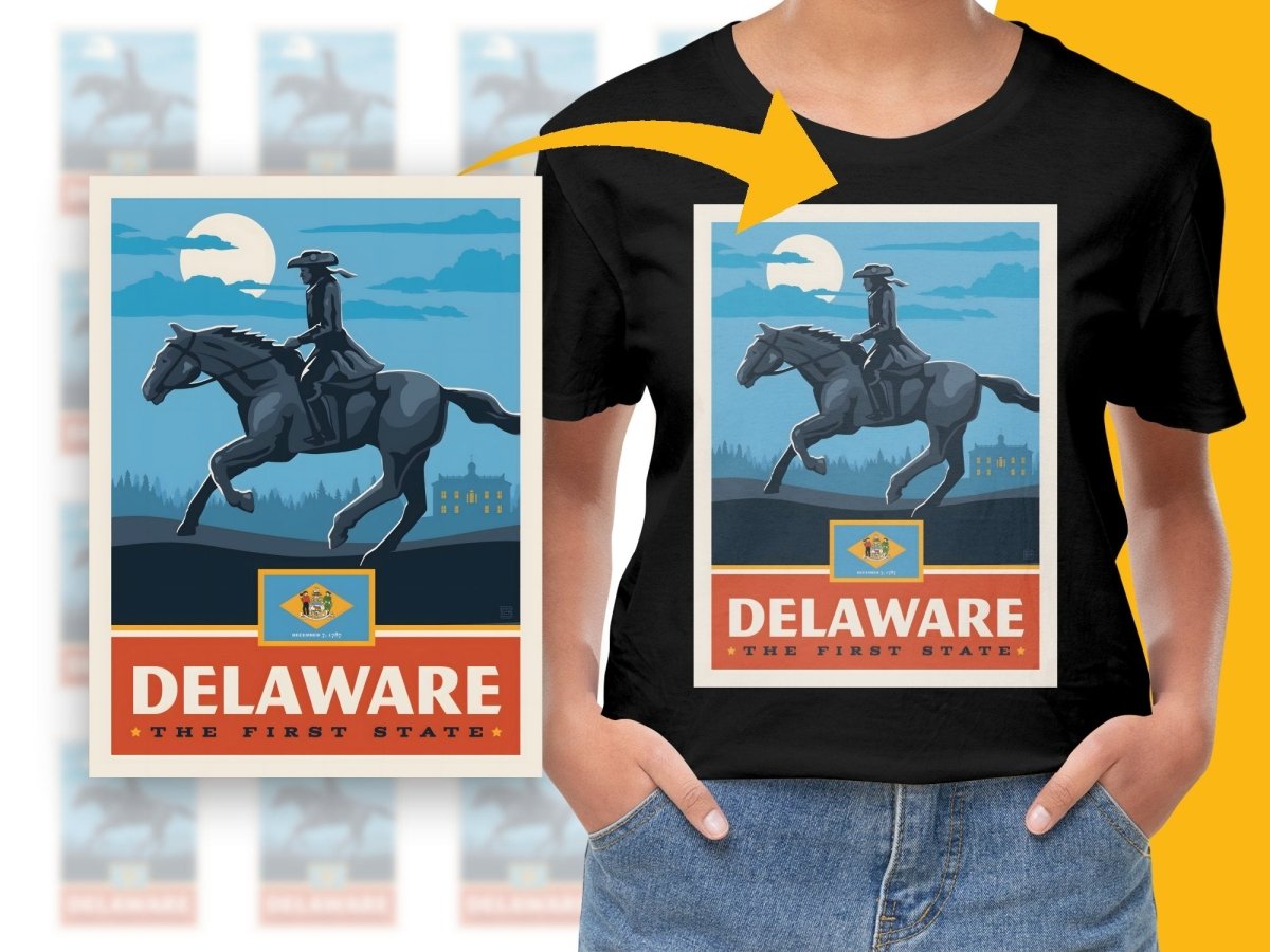 Delaware The First State Horse Rider Scenic PNG File - Teepew