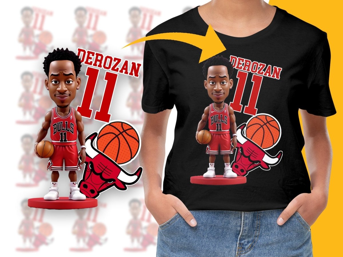DeMar DeRozan Chicago Bulls Cartoon Basketball Superstar PNG File - Teepew