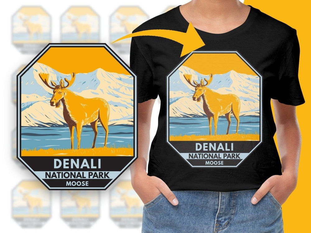 Denali National Park Moose Graphic Adventure Png Digital Download - Teepew