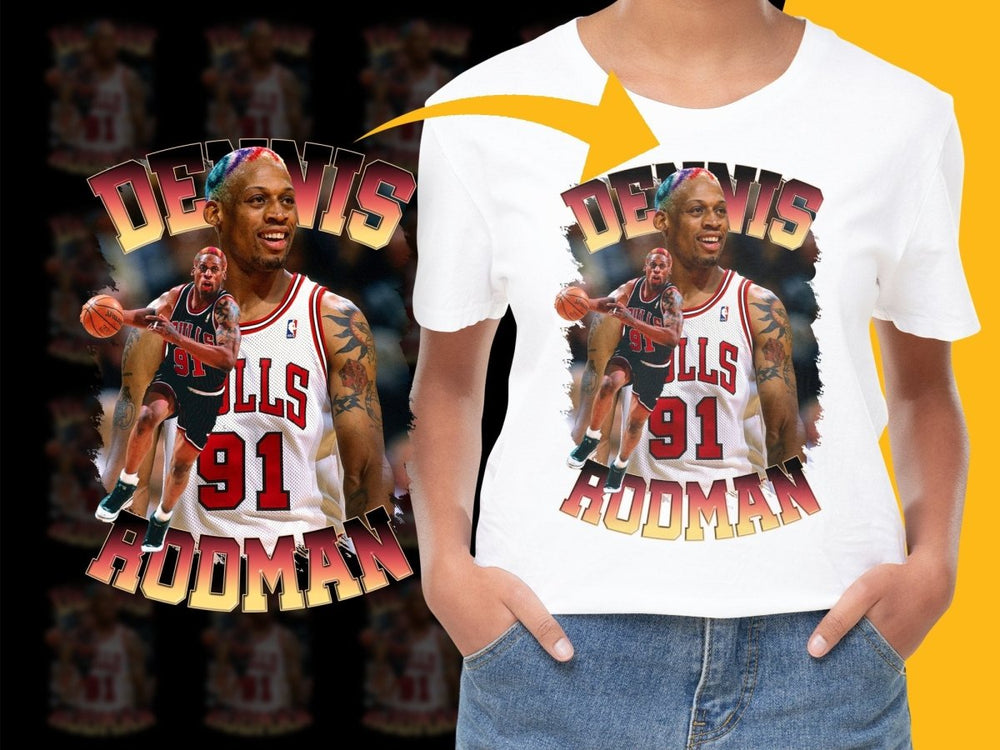 Dennis Rodman 91 Bulls Retro Basketball Fan PNG File - Teepew