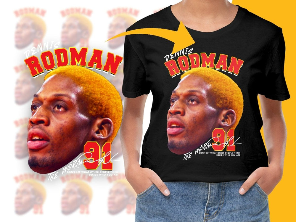 Dennis Rodman 91 Headshot Basketball Star PNG File - Teepew
