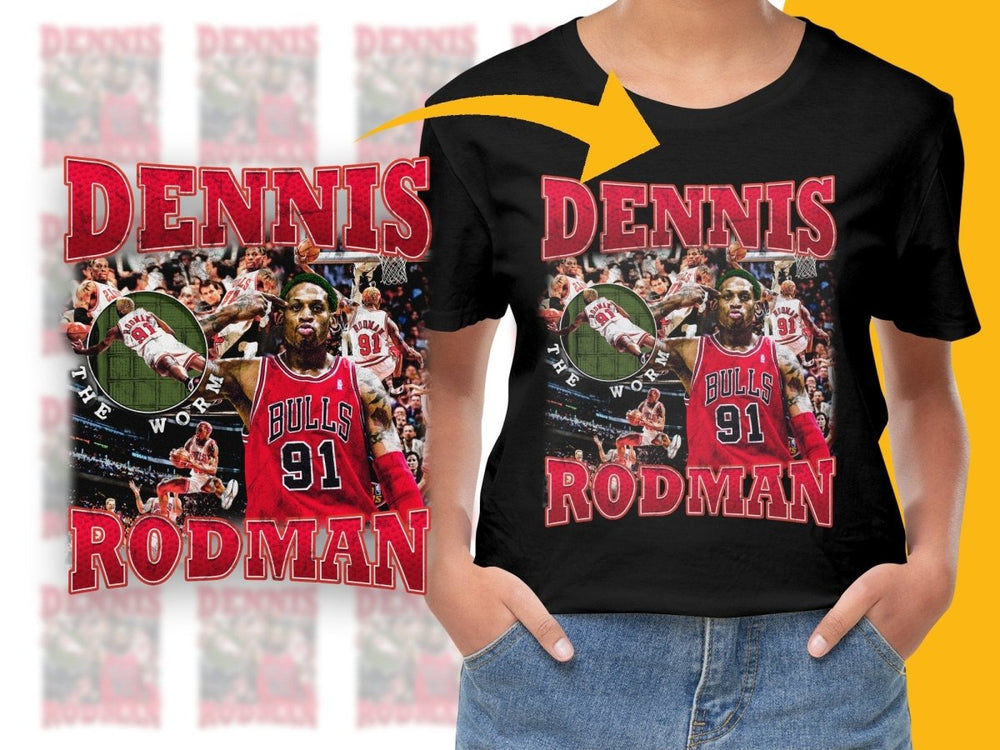 Dennis Rodman Bootleg Bulls Basketball Vintage PNG File - Teepew
