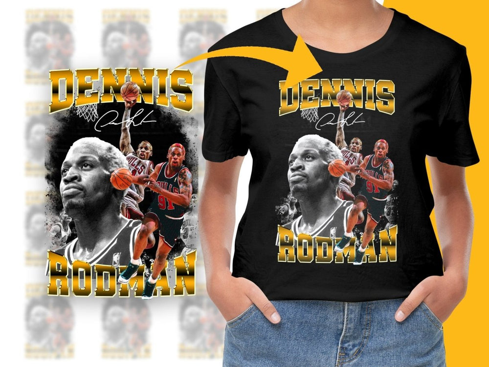 Dennis Rodman Chicago Bulls Basketball Legend Signed Bootleg PNG File - Teepew