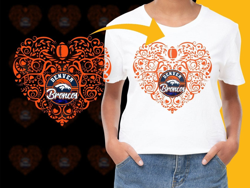 Denver Broncos Football Heart Design PNG File - Teepew
