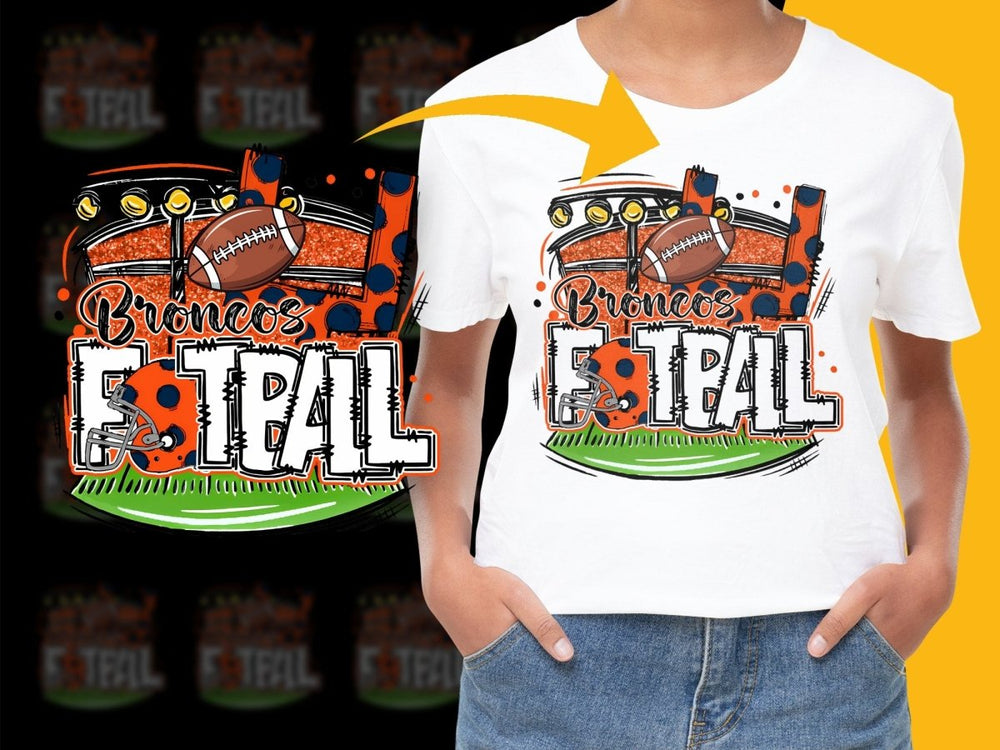 Denver Broncos Glitter Football Themed PNG File - Teepew