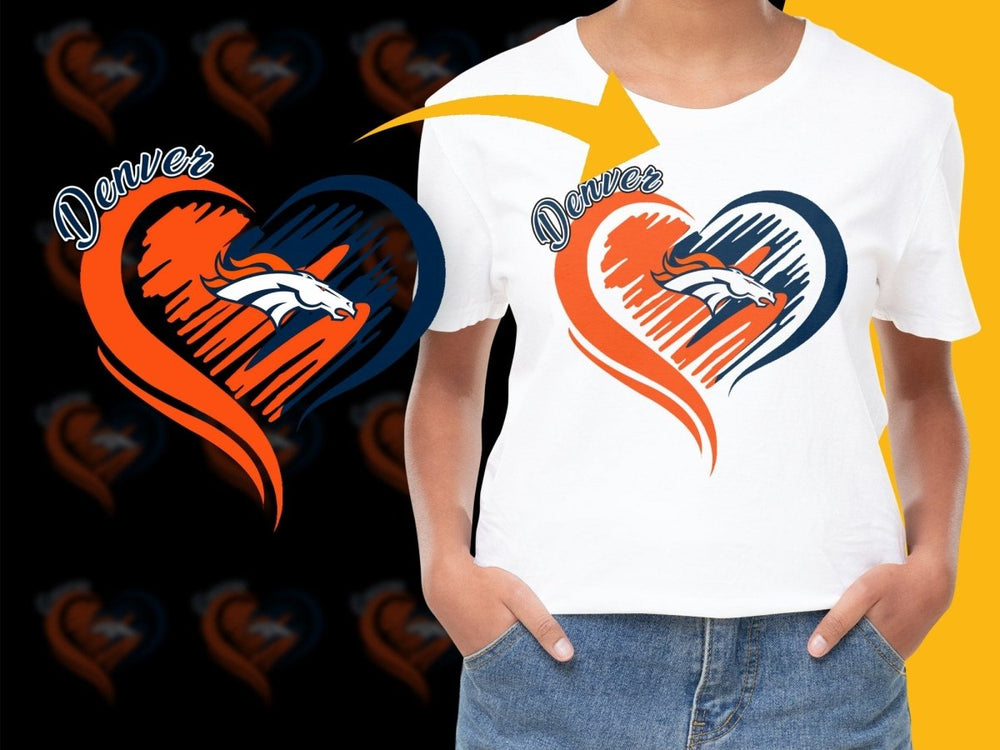 Denver Broncos Heart Design PNG File - Teepew