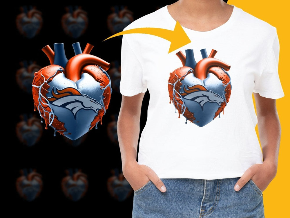 Denver Broncos Heart Design PNG File - Teepew