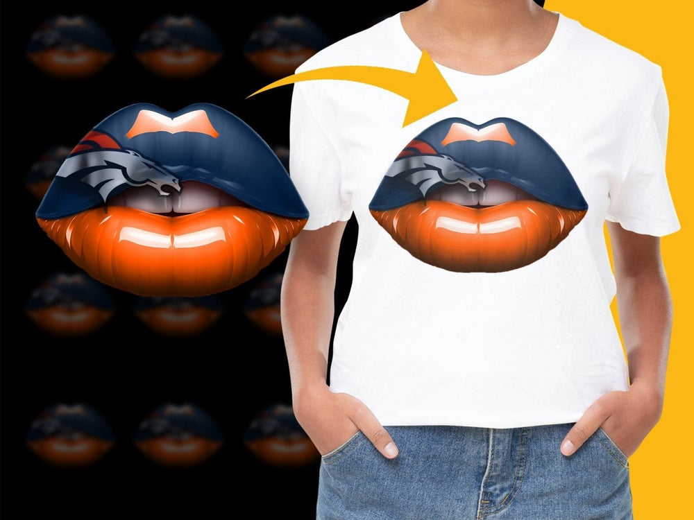 Denver Broncos Lip Art Graphic Design PNG File - Teepew