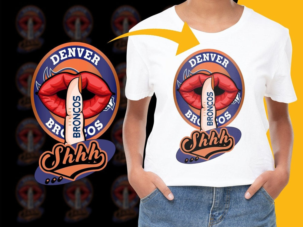 Denver Broncos Shhh Lip Graphic Designer PNG File - Teepew
