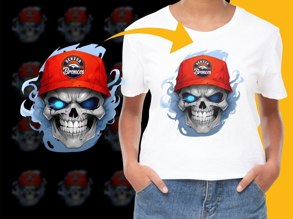 Denver Broncos Skeleton Skull Cap Design PNG File - Teepew
