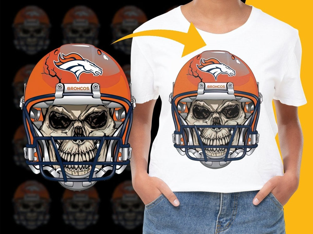 Denver Broncos Skull Design Graphic PNG File - Teepew
