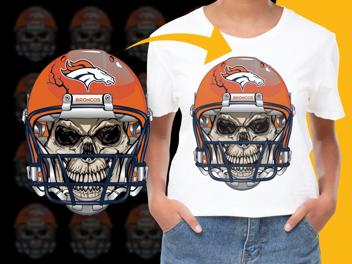 Denver Broncos Skull Design Graphic PNG File - Teepew