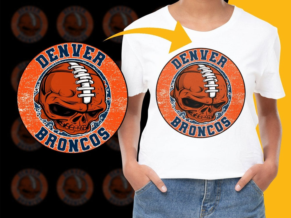 Denver Broncos Skull Graphic Design PNG File - Teepew