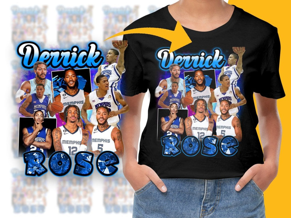 Derrick Rose Memphis Grizzlies Basketball Superstar Bootleg PNG File - Teepew