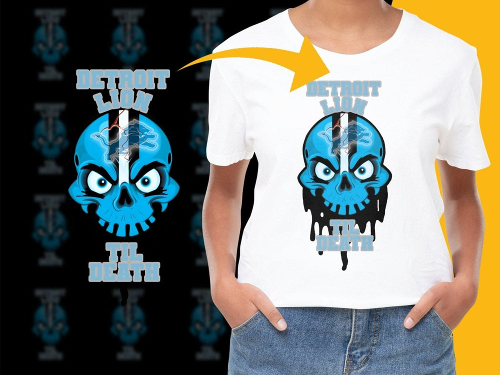 Detroit Lion Til Death Dripping Skull PNG File - Teepew