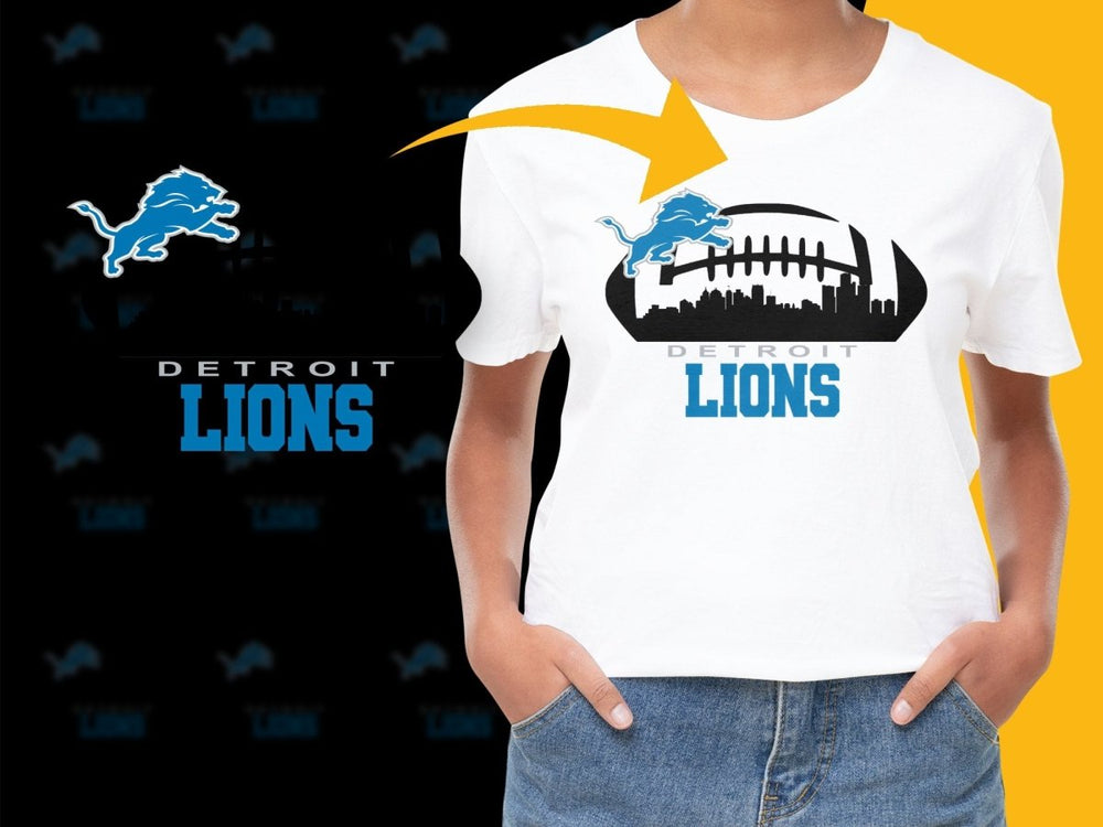 Detroit Lions City Skyline Graphic PNG File - Teepew